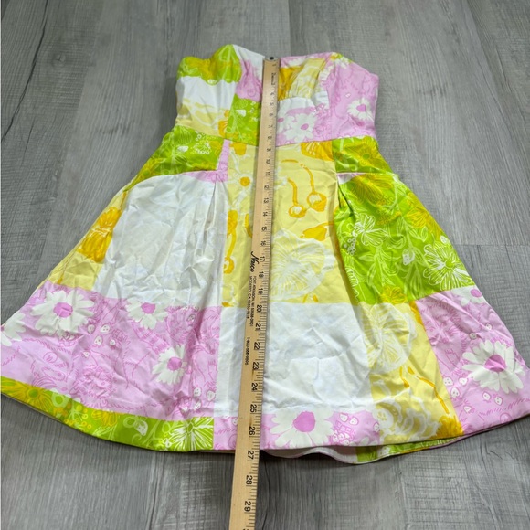 Lilly Pulitzer - Multicolor Patchwork Strapless Dress Size 2 - Picture 4 of 6